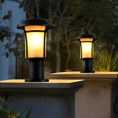 Durable Rustproof Iron Garden Light with Handmade Glass Lampshade, Superior Waterproof Performance, Available in Three Heights for Outdoor Pathways