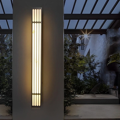 Rust-Proof Stainless Steel Outdoor Wall Lamp with Imitation Marble Shade, IP65 Waterproof, High-Temperature Resistant, Energy-Saving LED Light