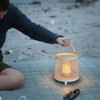 Durable Galvanized Steel Outdoor Lantern with Transparent Glass Shade, Waterproof, Dustproof, and Portable with 8-10 Hour Rechargeable Battery