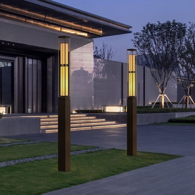 Stainless Steel Outdoor Light with High Transmittance Imitation Marble Lampshade, Waterproof, Rust-Proof, and Retro Design for a Warm Patio Atmosphere