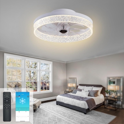 Ceiling Fan with Light, Recessed Ceiling Fan with Light and Remote, Bladeless Ceiling Light Fan, Dimmable Bedroom Ceiling Fans, Kitchen Ceiling Fans