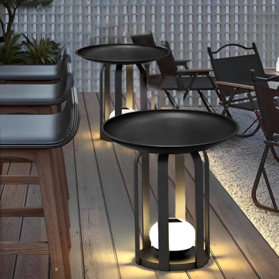 Durable Outdoor Solar Floor Lamp with Waterproof, Dustproof, Rustproof Features, Multi-Functional as Side Table, Plant Stand, and More
