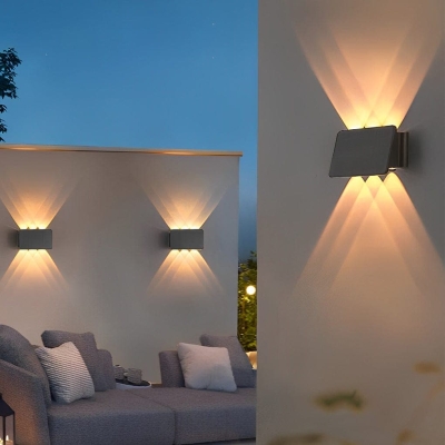 Outdoor Solar Wall Light Fixture with Unique Up and Down Lighting Effect, Easy Installation, Waterproof, and Automatic Day-Night Operation