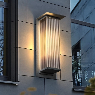 Sleek Modern Outdoor Wall Light with Metal Body &amp; Glass Shade, IP65 Waterproof, Energy-Saving, Rust-Proof, Ideal for All Weather Conditions