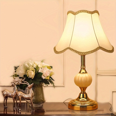 Vintage White LED Table Lamp Desk Lamp with 3-Color Touch Control for Bedroom Bedside NightStand Table