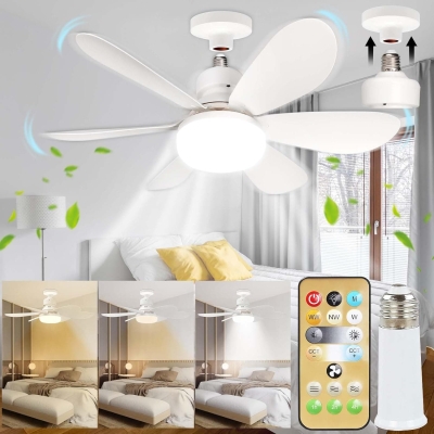 Dimmable Socket Fan Light with Remote Control for Bedroom Kitchen Living Room Dining Room