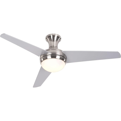 48 in. Brushed Nickel Ceiling Fan, Mid Century Modern Ceiling Fan