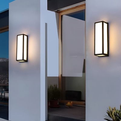 Modern Outdoor Wall Lamp with Motion Sensor, Die-Cast Aluminum, IP65 Waterproof, Rust Proof, Energy Efficient, Bright Acrylic Lampshade
