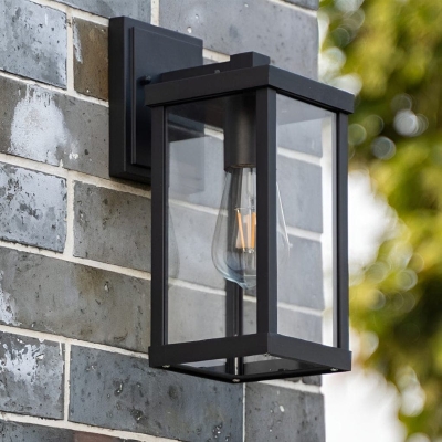 Durable Modern Aluminum and Glass Outdoor Wall Lamp with E27 Bulb Base, High Light Transmittance, and Waterproof Design for Villas, Gardens, and Balconies