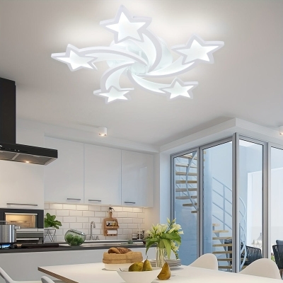 Modern Star-Shaped LED Flush Mount Ceiling Light for Living Room Dining Room Bedroom Kitchen