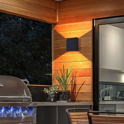 Modern Up and Down Outdoor Wall Light with Unique Lighting Effects, Durable Silicone Seals, and Thickened Glass Lampshade for Enhanced Aesthetic Appeal