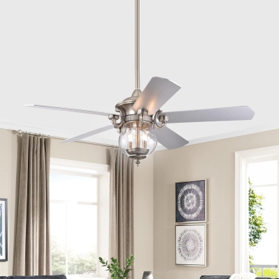 28 in. Silver Remote Control Ceiling Fans, Short Blade Ceiling Fan