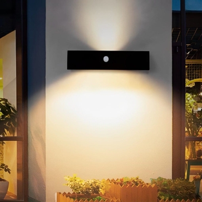 Up and Down Motion Sensor Solar Wall Light, Energy Saving, Fast Charging, Weatherproof Outdoor Porch Light with Three Modes
