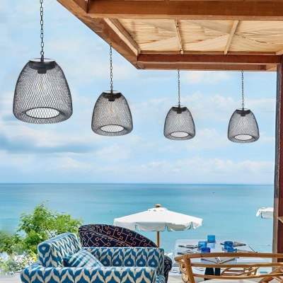 Elegant Solar-Powered Rattan Chandelier for Outdoor Garden Decor, Automatic Day/Night Operation, Easy Installation, 6-8 Hours Illumination