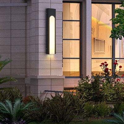 Durable Stainless Steel Outdoor Wall Lamp with Acrylic Lampshade, Modern, Waterproof, Energy-Saving, and Rust-Resistant for Stylish Landscape Lighting