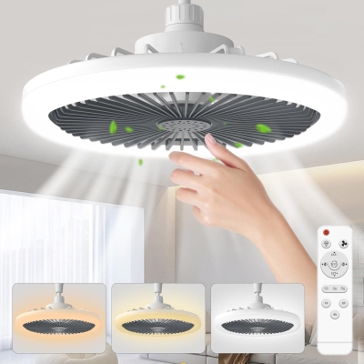 Socket Ceiling Fan with Light, Small Enclosed Ceiling Fan with Light and Remote for Bedroom, Bathroom Ceiling Fan with Light, Garage Ceiling Fan