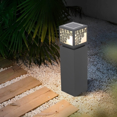 Elegant Retro Stainless Steel Lawn Lamp with Imitation Marble Shade, Solar and Wired Options for Garden, Villa, Backyard, Park, Pathway
