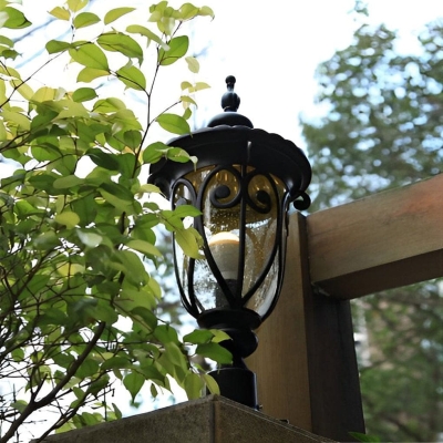Rust-Proof European Style Outdoor Fence Post Light with Bubble Glass Lampshade, Durable Aluminum Alloy for Garden, Yard, Gate, and Path