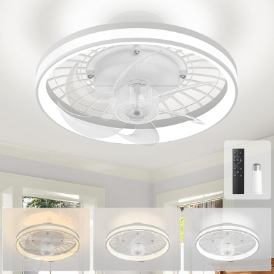 13 in. Small Socket Fan Light, Flush Mount Remote Control Ceiling Fan and Light, Modern Ceiling Fan for Kitchen Bedroom Living Room