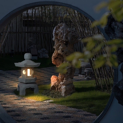 Antique Asian Style Resin Lawn Lamp with High-Color LED, Waterproof for Gardens, Patios, Walkways, and Driveways, Durable and Energy Saving