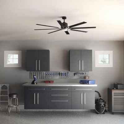 72 in. Large Black Blade Ceiling Fan, Home Ceiling Fan, Cathedral Ceiling Fan, Contemporary Mid Century Modern Ceiling Fan for Kitchen Porch