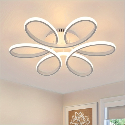 Modern Flower-Shaped LED Flush Mount Ceiling Light for Dining Room Living Room Bedroom