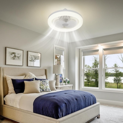 Set of 2 Enclosed Ceiling Fan with Light and Remote, Wireless Ceiling Fan for Bedroom Living Room Kitchen Balcony
