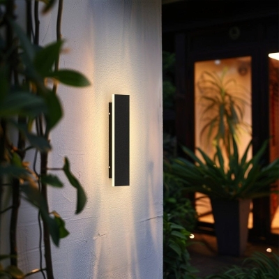 Outdoor Linear Rectangular Wall Light, Waterproof LED Wall Lamp, Modern Black Wall Light for Wall Villas Courtyard Porch