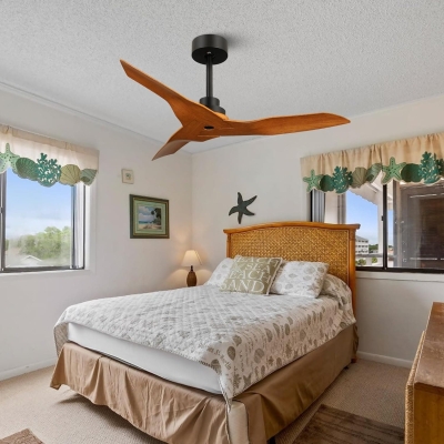 42 in. Ceiling Fan NO Light, 3 Blade Walnut Modern Ceiling Fan with Remote, Reversible Ceiling Fan for Living Room Dining Room Patio