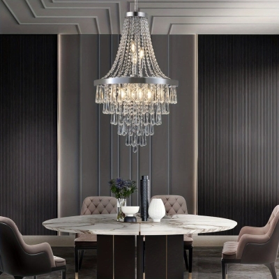 Luxury Empire Rose Gold Crystal Chandelier for Living Room Foyer Dining Room Kitchen Island Bedroom Entrance Hall