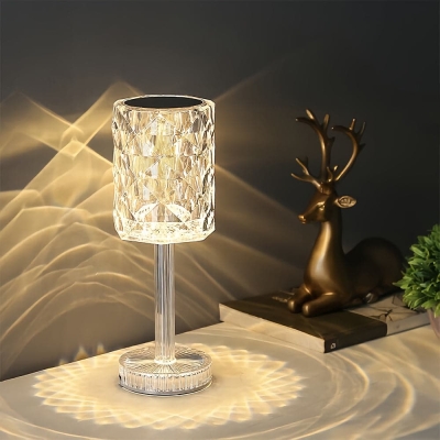 Crystal Table Bedside Lamp, Rechargeable Color Changing Night Light with Remote Control, Room Decor Desk Lamp for Bedroom Living Room Kitchen Dining Room