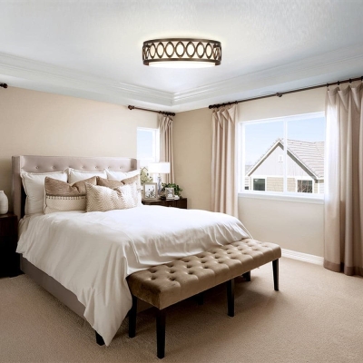 16 in. Round Bronze LED Flush Mount Ceiling Light