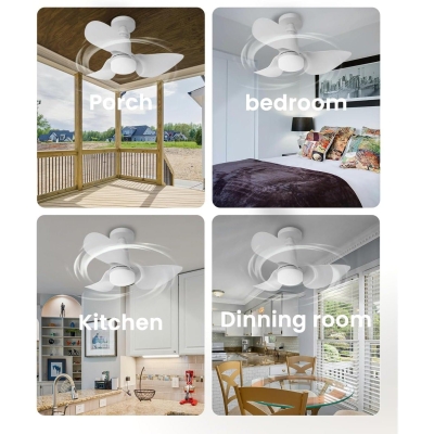 Remote Control Ceiling Fan and Light, Small Ceiling Fan with Light, Socket Fan Light with Remote Control for Bedroom Kitchen Dining Room Corridor