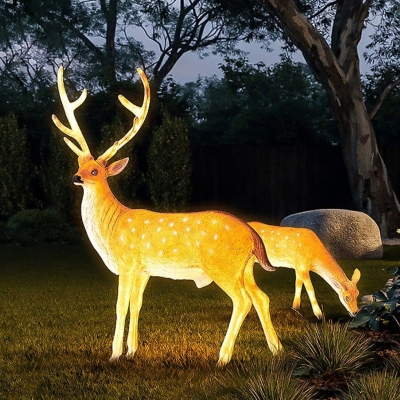 Waterproof Sika Deer Shape Outdoor Garden Light, Vivid, Durable, and Maintenance-Free Resin Lawn Lamp for Courtyard Landscape Decoration