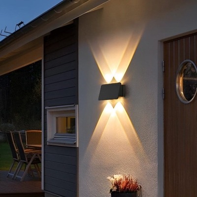 Outdoor Solar Wall Light Fixture with Unique Up and Down Lighting Effect, Easy Installation, Waterproof, and Automatic Day-Night Operation