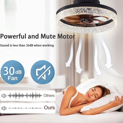 Ceiling Fan with Light, Recessed Ceiling Fan with Light and Remote, Bladeless Fan Ceiling Light, Dimmable Bedroom Ceiling Fans, Kitchen Ceiling Fans