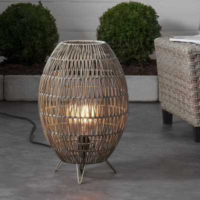 Rustproof Rattan Weaving Outdoor Floor Lamp, Perfect for Gardens, Terraces, Balconies, Camping, and Holiday Parties, Cozy Decorative Lighting