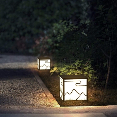 Stainless Steel Square Lawn Lamp with Acrylic, Rustproof &amp; Durable, Minimalist Design, Waterproof Outdoor Light for Garden Decoration