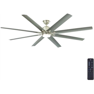 72 in. Large Ceiling Fans, LED Indoor Outdoor Ceiling Fans, Contemporary Brushed Nickel Ceiling Fan, Cathedral Ceiling Fan