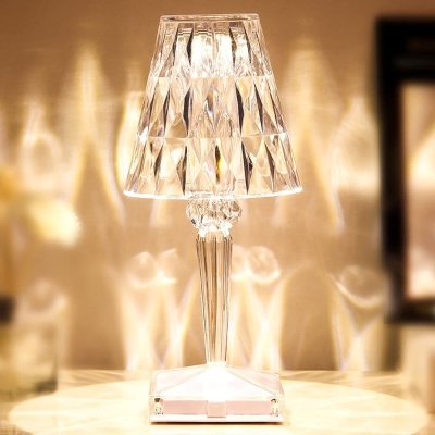 Portable Crystal Desk Lamp Table Lamp, Dimmable Cordless LED Desk Lamp with Touch Control for Bedroom Nightstand