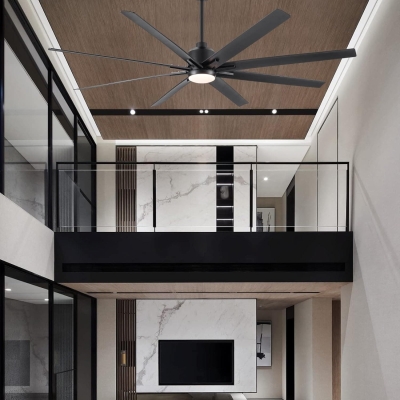 72 in. Large Outdoor Ceiling Fans with Remote and Light, Black Contemporary Dimmable Ceiling Fan, Industrial Ceiling Fans for Indoor Outdoor Use.
