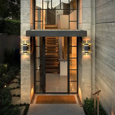 Modern Outdoor Wall Light with Unique Up and Down Lighting, Waterproof Aluminum Design, Perfect for Porch, Patio, Front Door, and Balcony