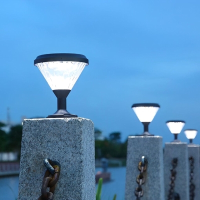 High-Efficiency Solar Outdoor Deck Post Lights, Durable Aluminum &amp; PC, Overcharge Protection, Multiple Light Colors for All Weather Conditions