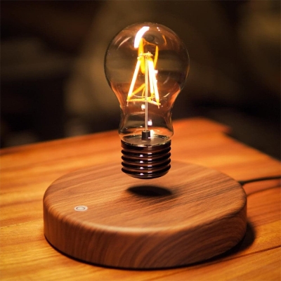 Magnetic Levitating Floating Wireless LED Light Desk Lamp Table Lamp Night Light Automatic Rotating Light, Anti-Gravity Desk Lamp for Home Office Decor