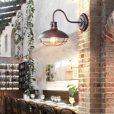 Vintage Iron Fan Shape Wall Lamp, Waterproof, Rust Proof, and Wear-Resistant, Perfect for Indoor and Outdoor Decor, LED Exterior Light
