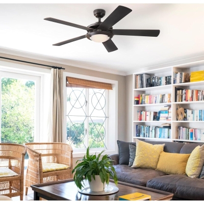52 in. Transitional Dimmable LED Ceiling Fan with Light, Mid Century Modern Ceiling Fan