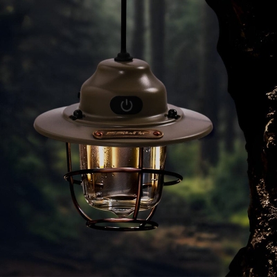 Portable Retro Metal Camping Light with USB Charging, 7 Adjustable Light Modes, Waterproof Design for Outdoor Use, Hang or Place Horizontally