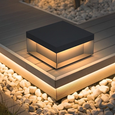 Durable Stainless Steel Solar Pillar Light with High-Color Rendering LED, Tempered Glass Lampshade, Waterproof for Deck, Fence, Porch, and Garden