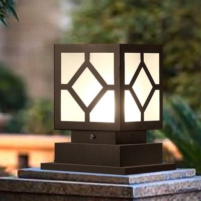 Stylish Geometric Outdoor Post Light for Gardens, Patios, Walkways, and Porches, Classic Retro Design for Enhanced Exterior Decor