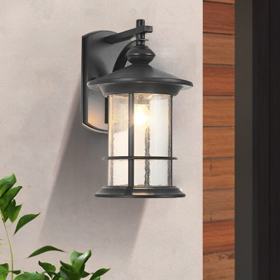 Rustic Outdoor Wall Light with Transparent Glass Lampshade and Aluminum Alloy Body, IP65 Waterproof, Perfect for Garden, Porch, and Balcony Decor